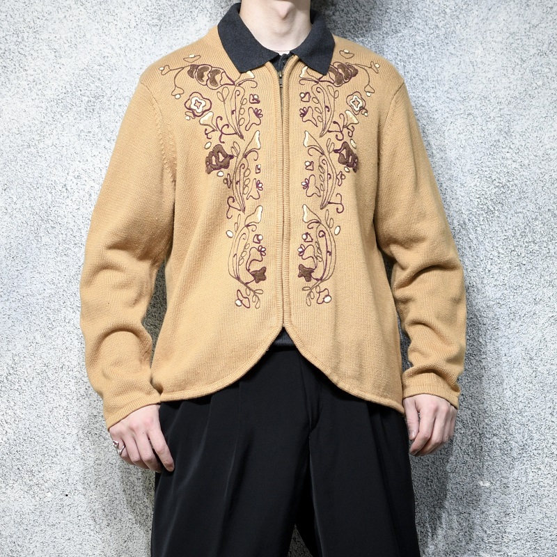 design embroidery knit jacket