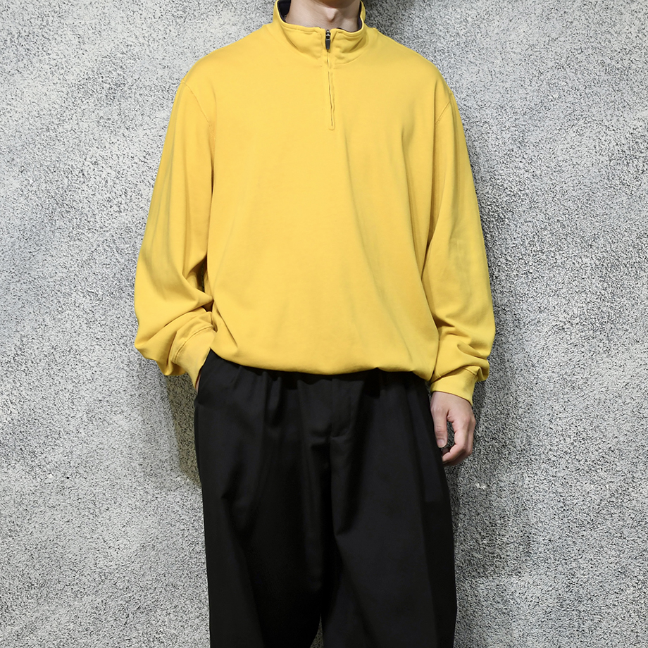 custom draw cord half zip long sleeve tee