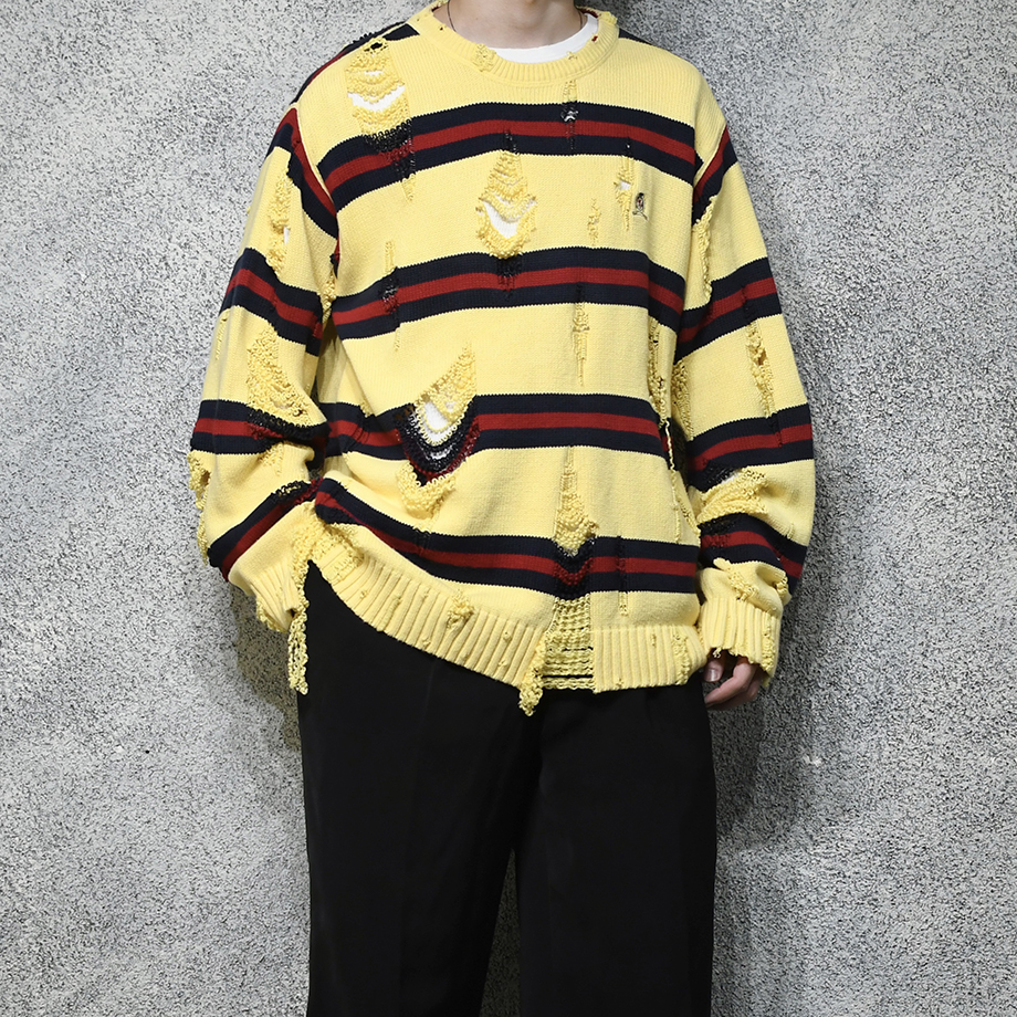 custom boro TOMMY HILFIGER border cotton knit