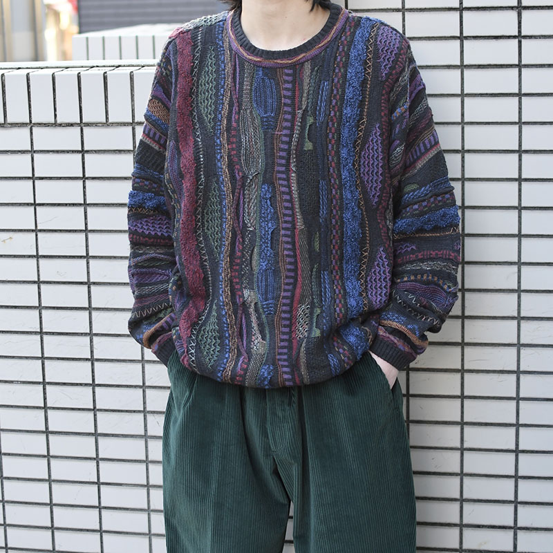 3D design cotton acryl knit