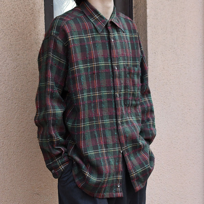nep design tweed check shirt
