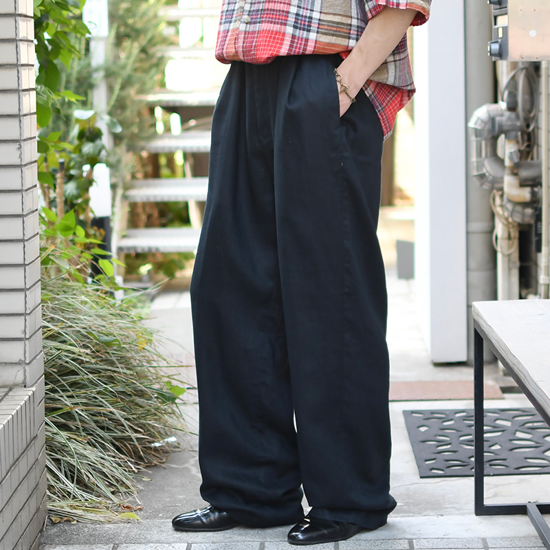 NAUTICA black linen wide slacks
