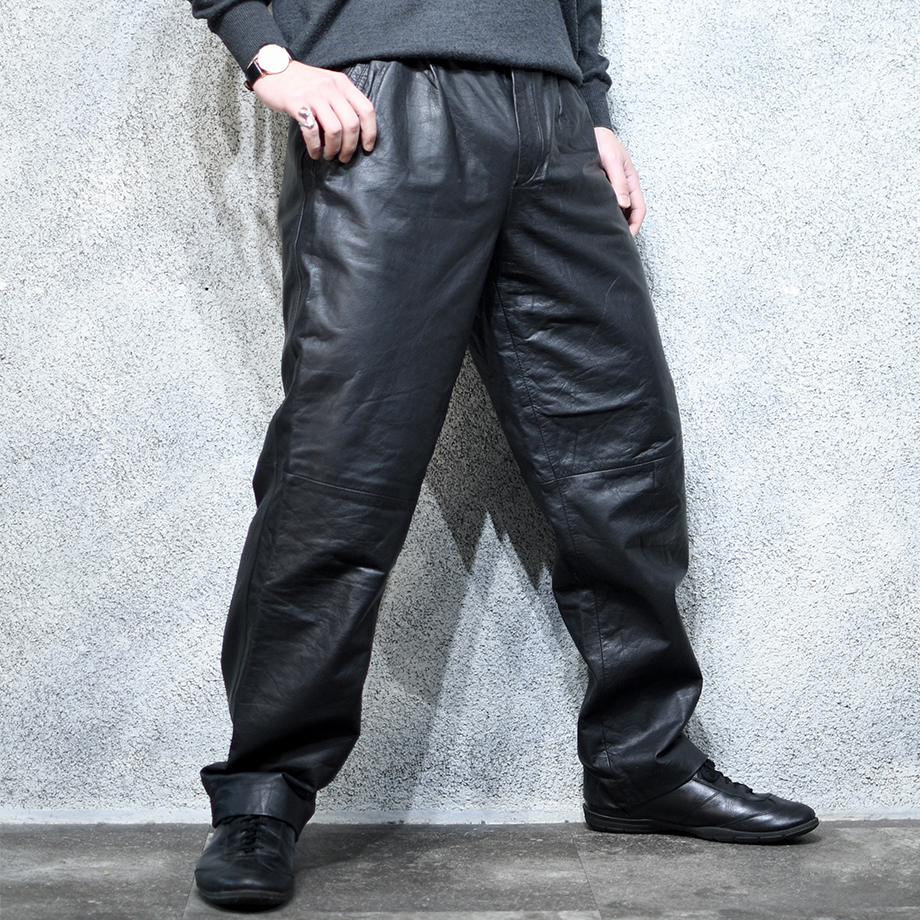 design black leather pants