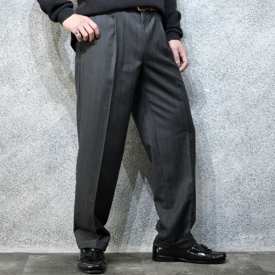 classic stripe wool slacks