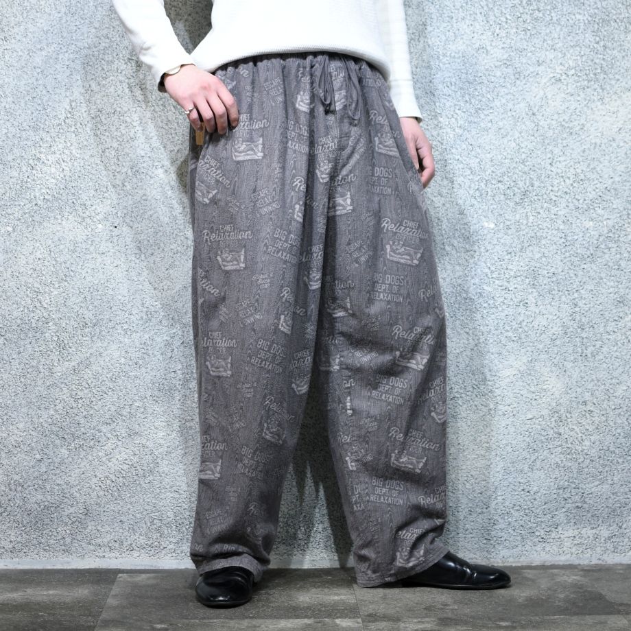 BIG DOGS pattern wide pajama pants