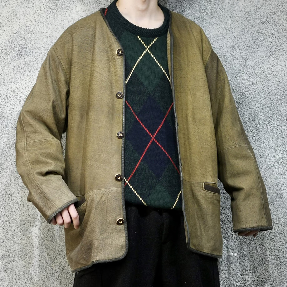 Lamb leather tyrolean jacket